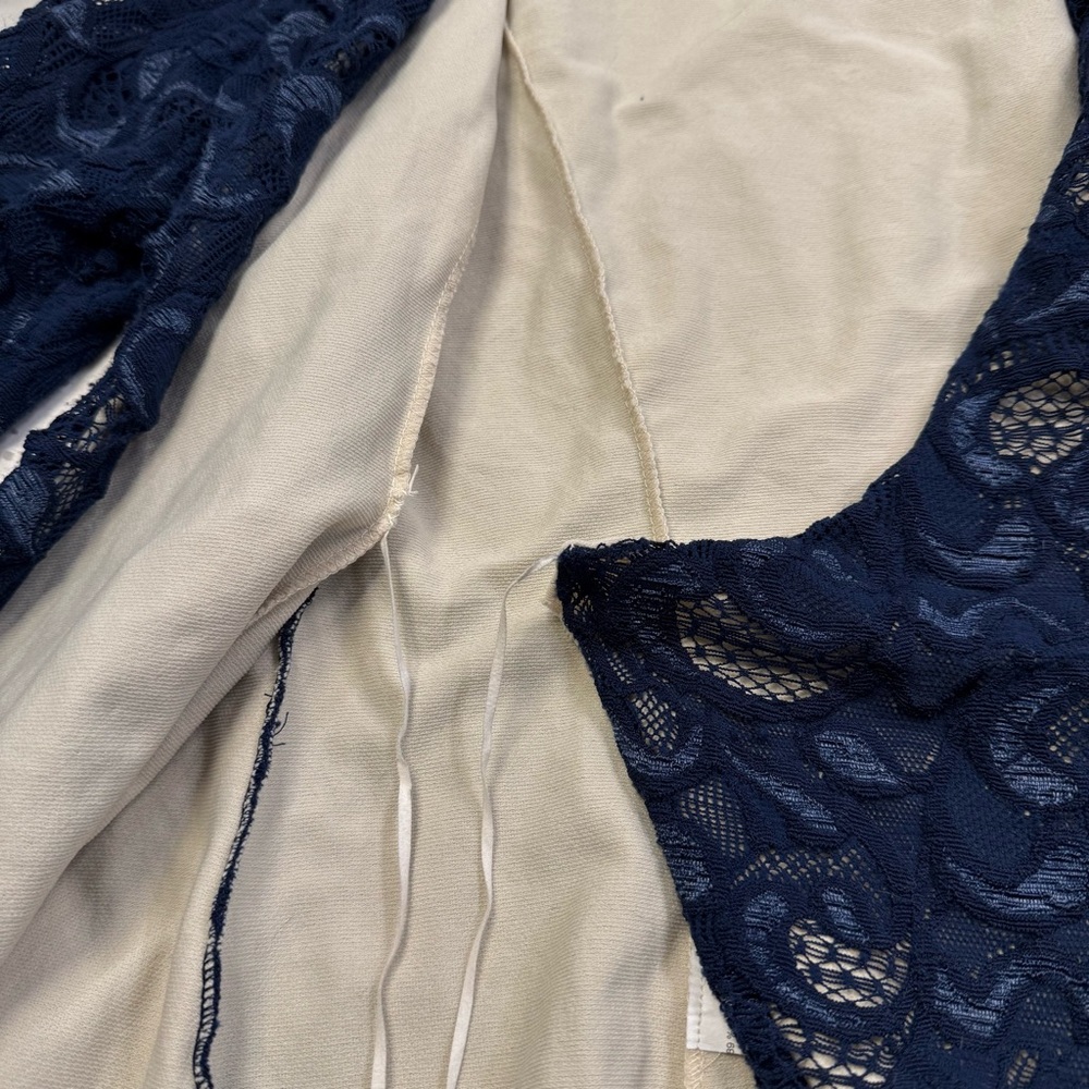 Elana Kattan Lace 2 Piece Skirt Set Wrap Peplum Top Navy Blue Women’s L / M - Picture 16 of 16